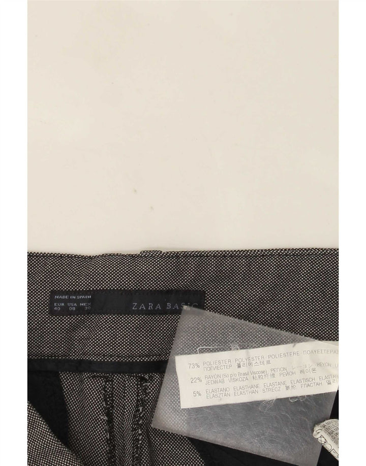 Zara Damen Bootcut Chino Hose EU 40 Medium W30 L32 Grau gepunktet