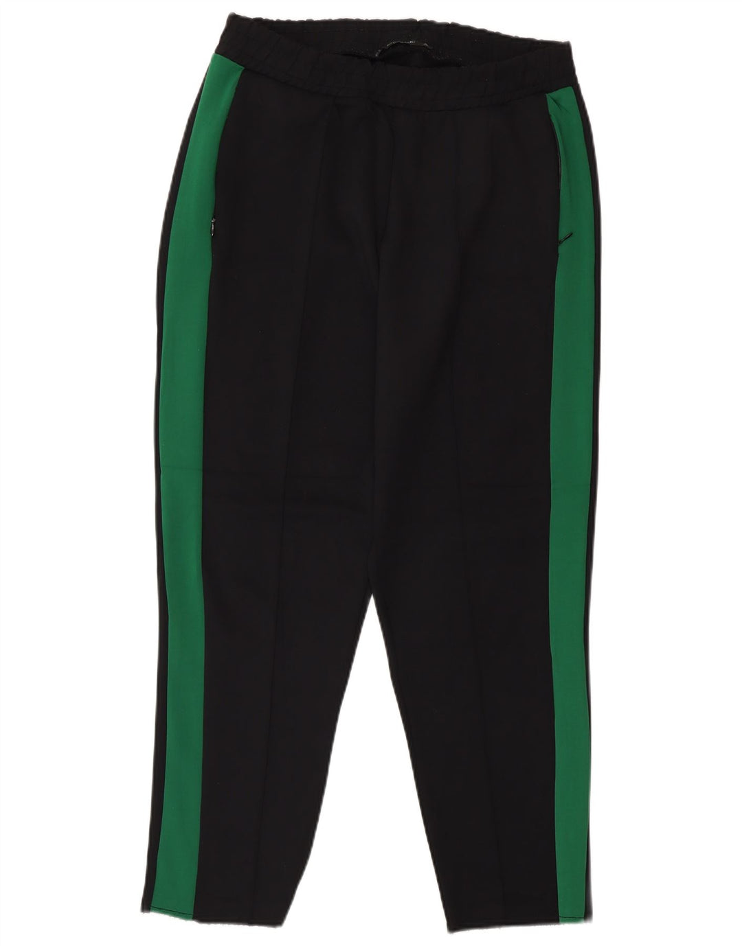 Zara Damen-Trainingshose UK 12 Mittelschwarzes Colourblock-Polyamid