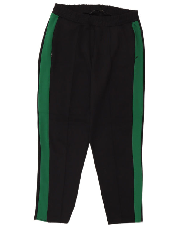 Zara Damen-Trainingshose UK 12 Mittelschwarzes Colourblock-Polyamid