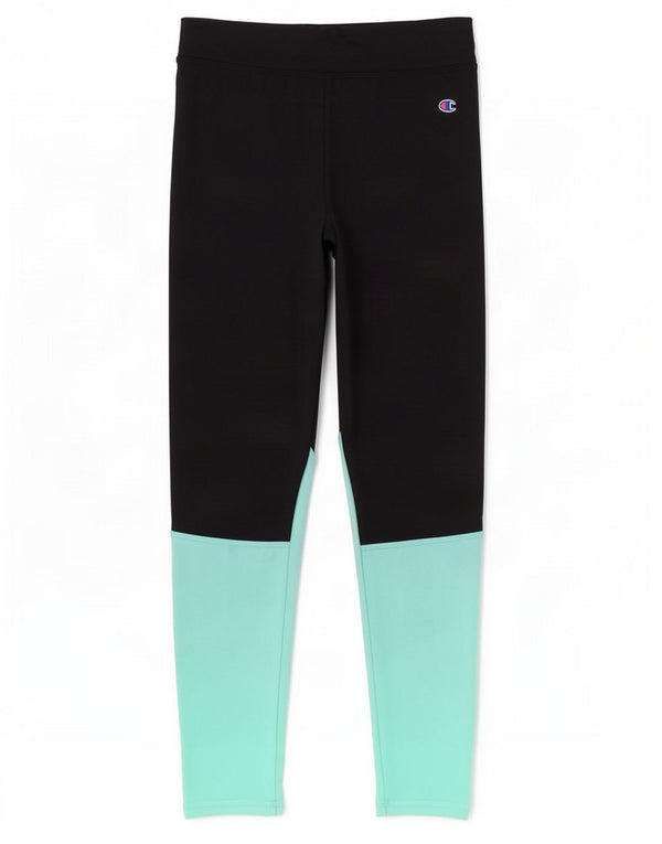 Champion-Leggings für Mädchen, 14–15 Jahre, schwarzes Colourblock-Polyester