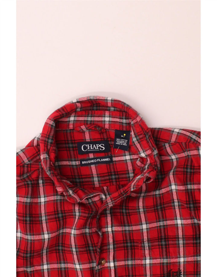 CHAPS Mens Flannel Shirt Medium Red Check Cotton Vintage Chaps and Second-Hand Chaps from Messina Hembry 