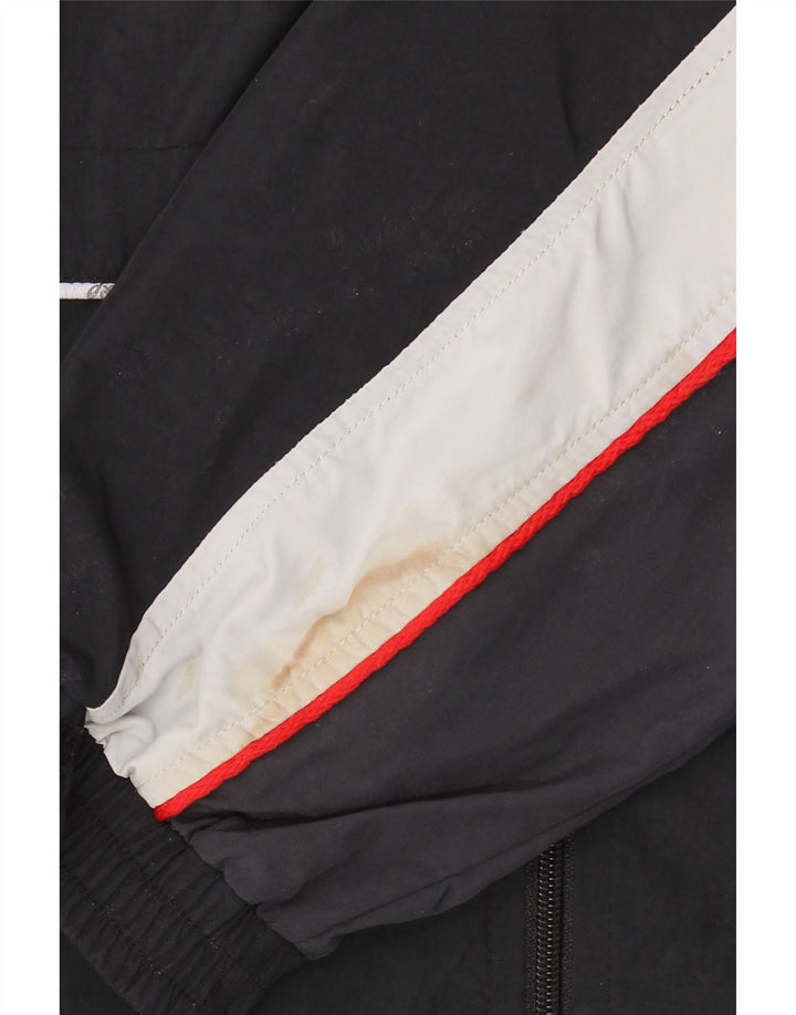 Asics Herren-Trainingsanzug-Top-Jacke XL, schwarzes Colourblock-Polyamid