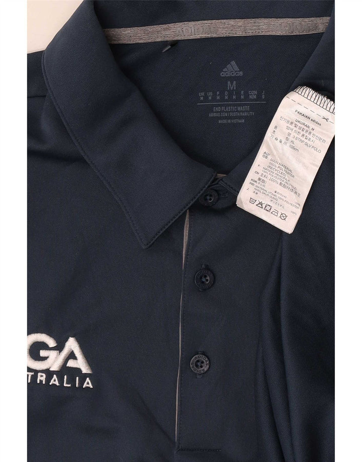 Adidas Herren-Poloshirt mit Grafik, mittelgroß, Marineblau, Polyester