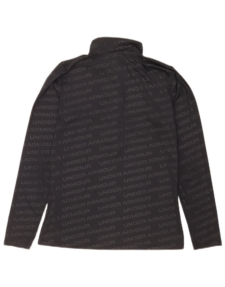 Under Armour Damen-Oberteil mit Reißverschluss und Grafik, langärmlig, UK 12, mittelschwarz
