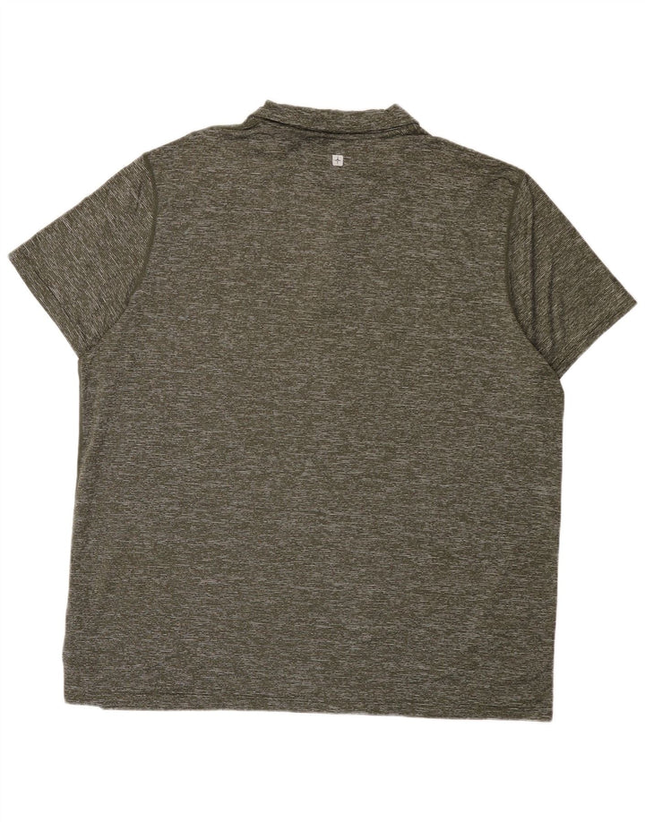 Mountain Warehouse Herren-Poloshirt 2XL Khaki geflecktes Polyamid