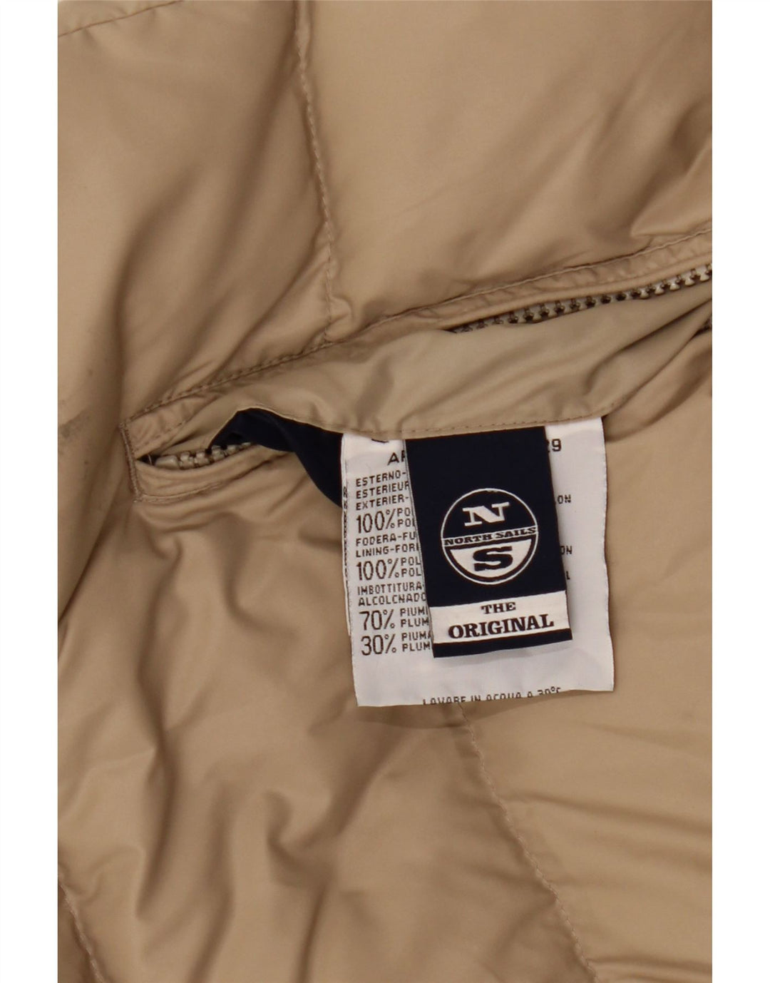 North Sails Herren Reversible gepolsterte Weste UK 40 Large Beige Nylon