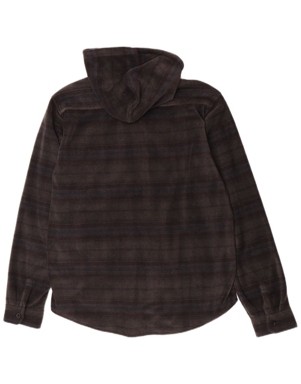 Billabong Herren Flanellhemd mit Kapuze XL Grau gestreift