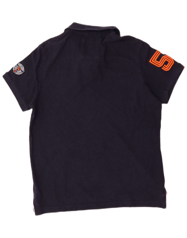 Superdry Herren-Poloshirt mit Grafik, 2XL, Marineblau, Baumwolle