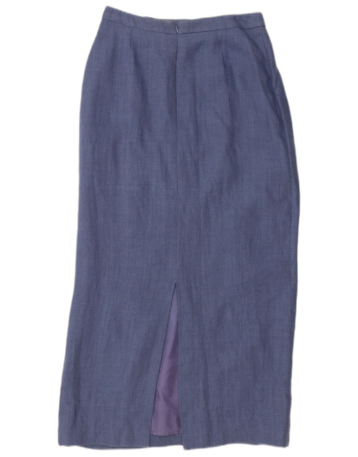 Monsoon 2-teiliges Rock-Set mit 3 Knöpfen für Damen, UK 10, Größe S, W26, blaues Leinen
