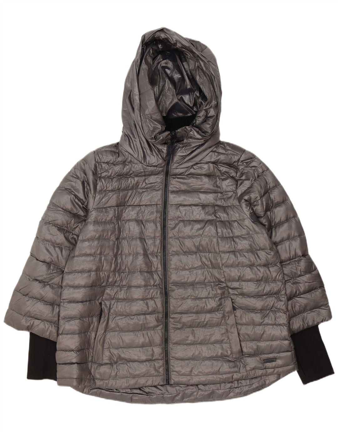Calvin Klein Damen Übergroße wattierte Jacke UK 18 XL Grau Polyester