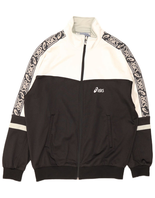 Asics Herren-Trainingsanzug mit grafischem Oberteil, IT 54 XL, Schwarz, Farbblock