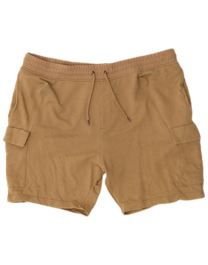 Marks & Spencer Herren-Sportshorts mit normaler Passform, 2XL, beige Baumwolle