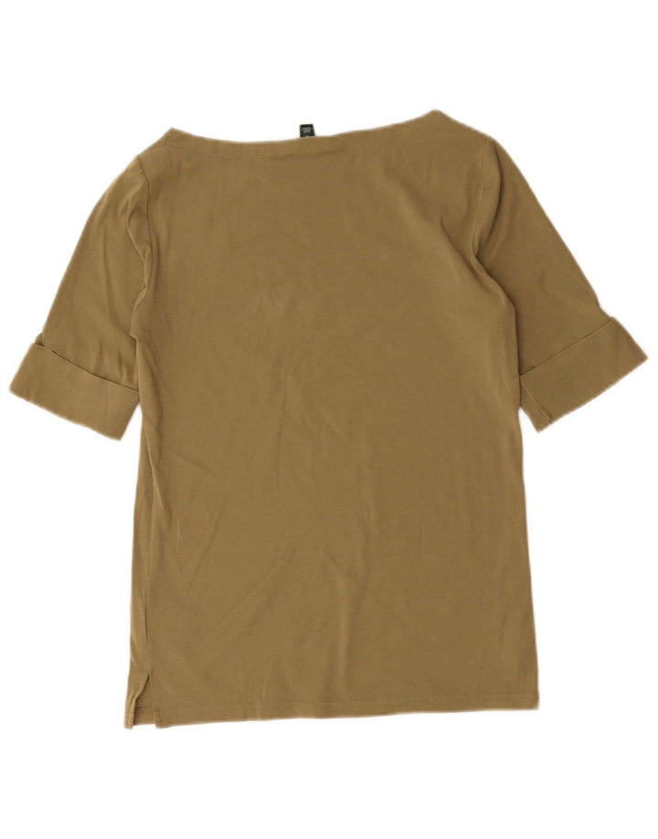 Ralph Lauren Damen-Blusenoberteil, UK 12, mittlere Khaki-Baumwolle