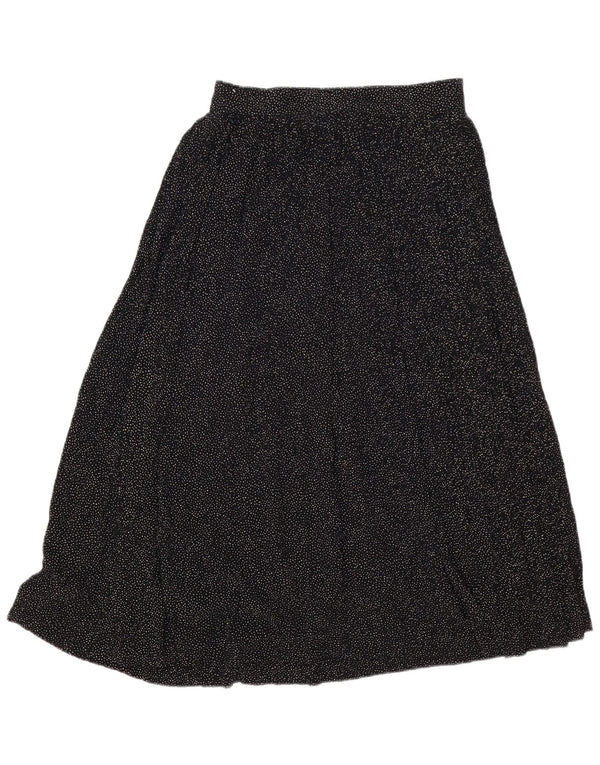 Lemon Damen Midirock IT 44 Medium W30 Schwarz gefleckte Viskose