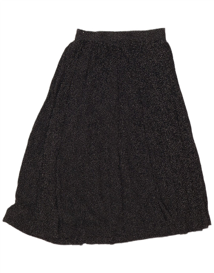 Lemon Damen Midirock IT 44 Medium W30 Schwarz gefleckte Viskose