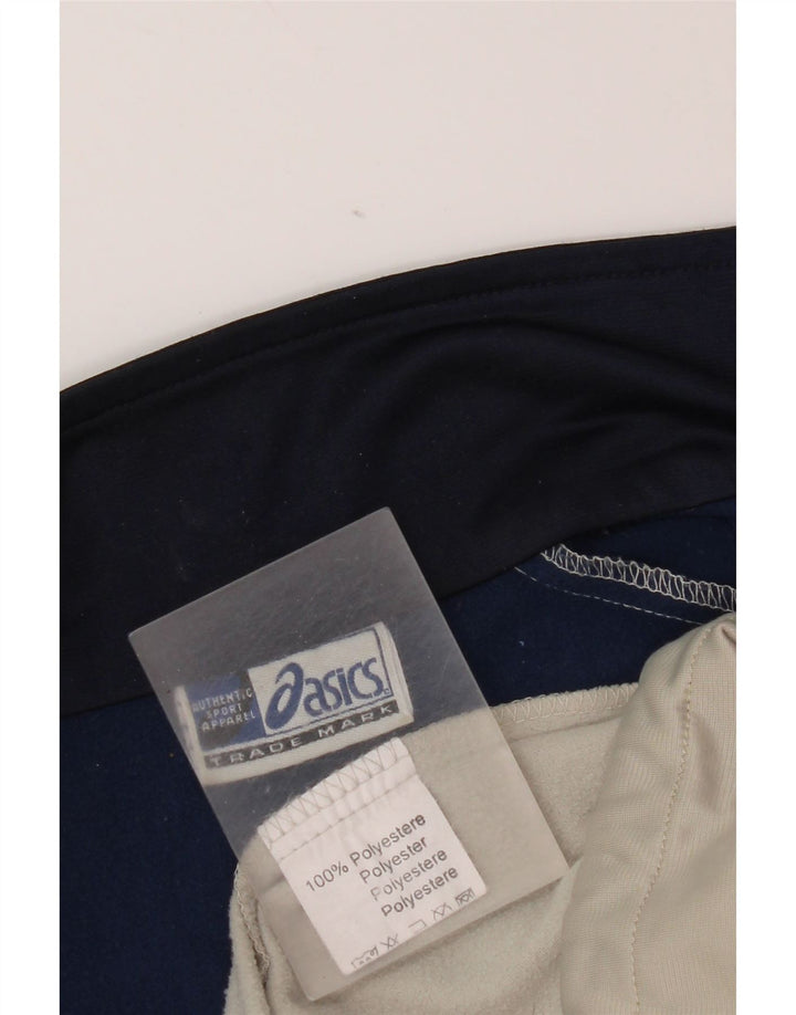 Asics Herren-Trainingsanzug-Top-Jacke, mittleres Off-White-Farbblock-Polyester