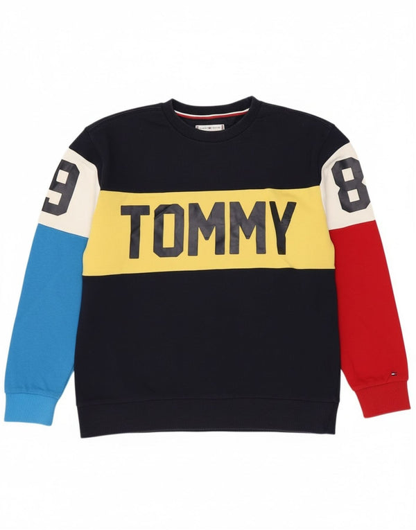 Tommy Hilfiger Sweatshirt-Pullover für Jungen, 13–14 Jahre, Marineblau, Farbblock