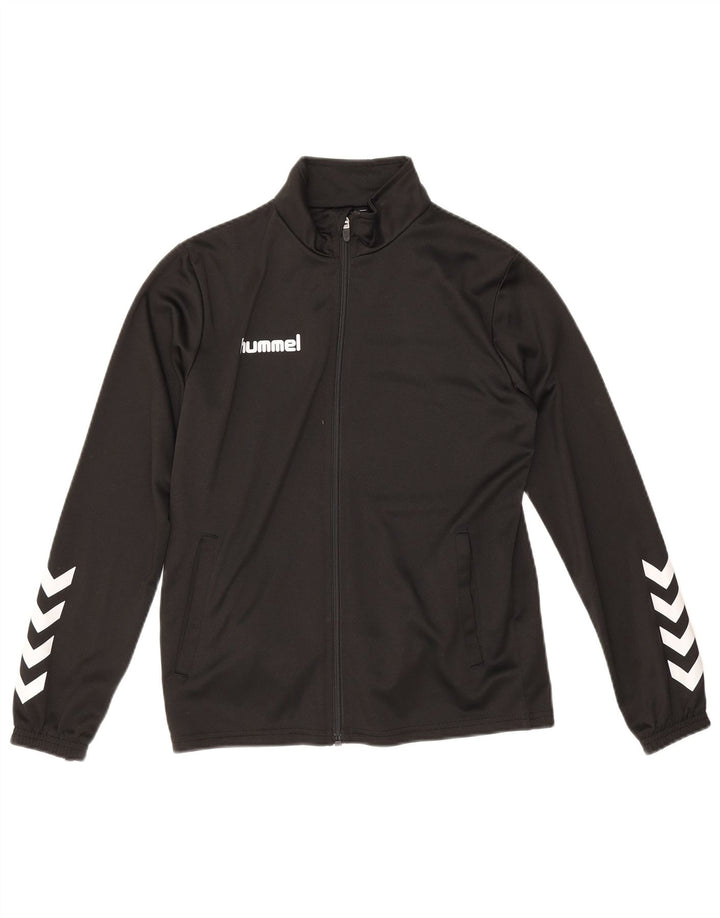 Hummel Jungen Grafik-Trainingsanzug-Top-Jacke, 13–14 Jahre, schwarz, geometrisch