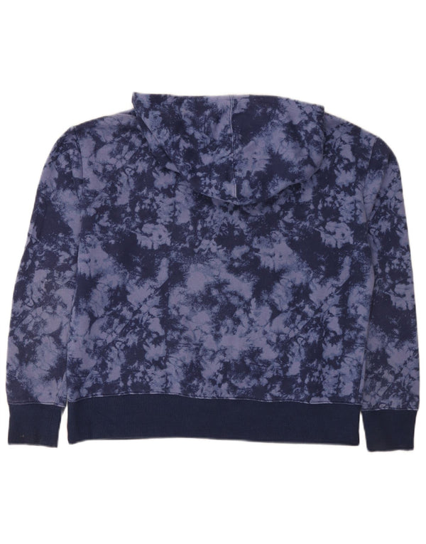 Champion Womens Graphic Hoodie Pullover UK 10 Small Marineblau Tie Dye