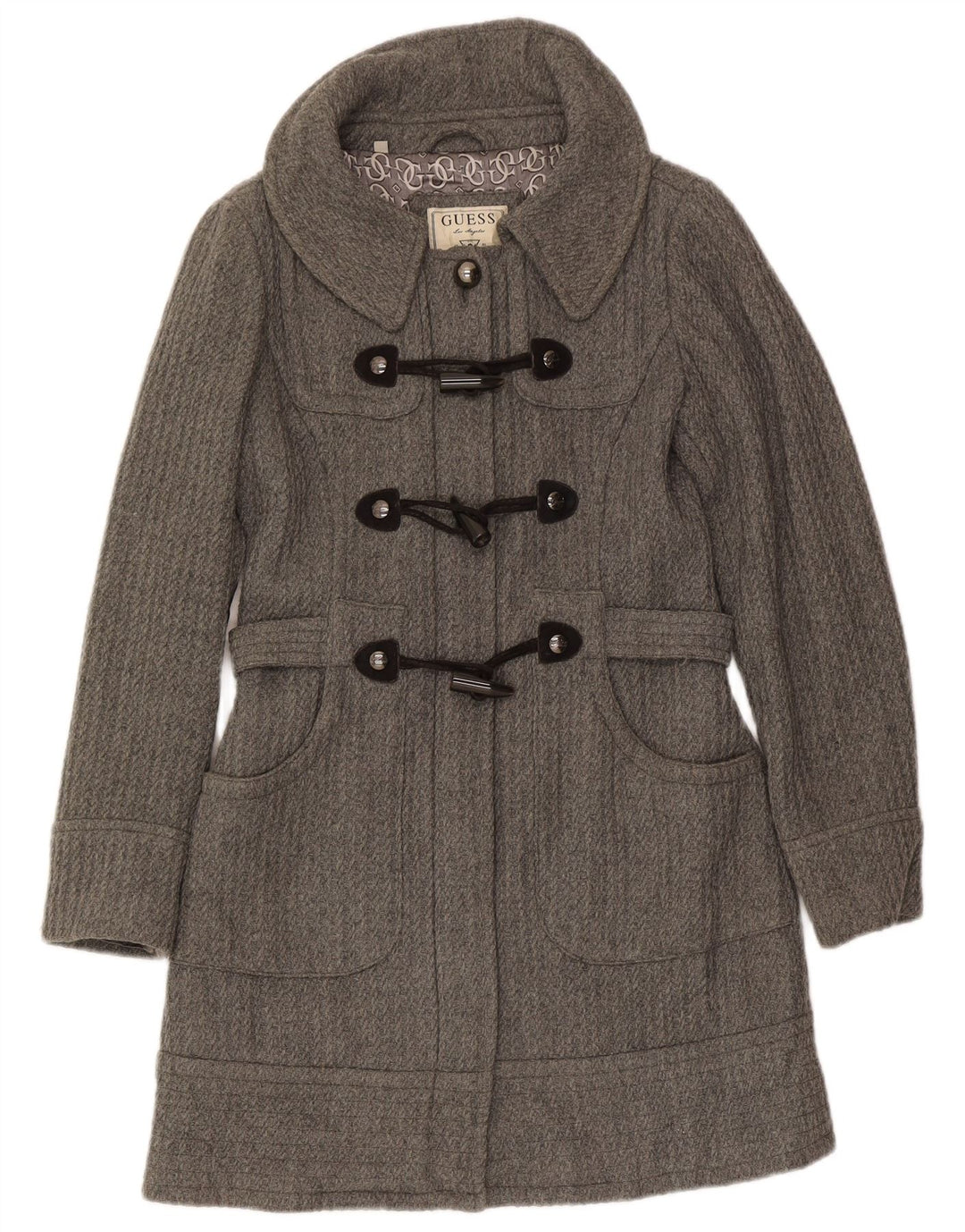 Guess Damen Dufflecoat UK 10 Small Grau Polyester