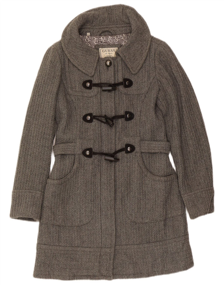 Guess Damen Dufflecoat UK 10 Small Grau Polyester
