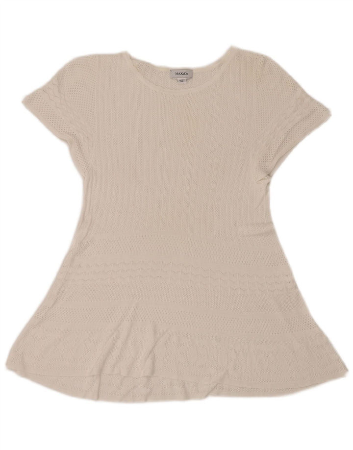 Max & Co. Durchsichtiges Häkelkleid in A-Linie für Damen, Gr. 10, Größe S, Weiß