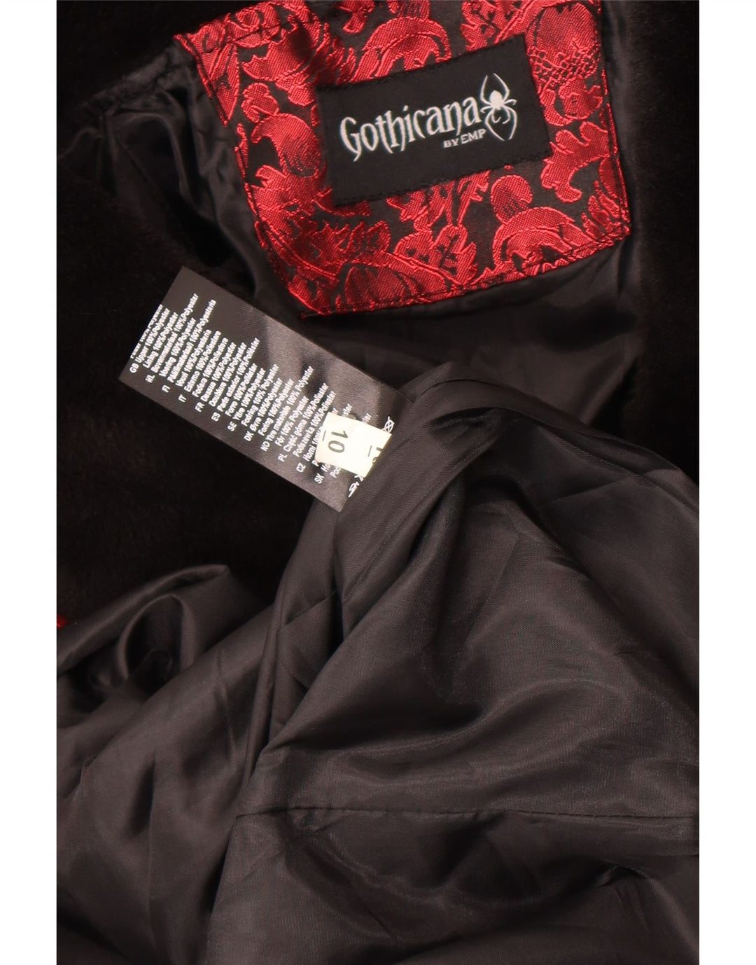 EMP Womens Gothicana Zweireihiger Mantel UK 10 Small Red Floral Polyester
