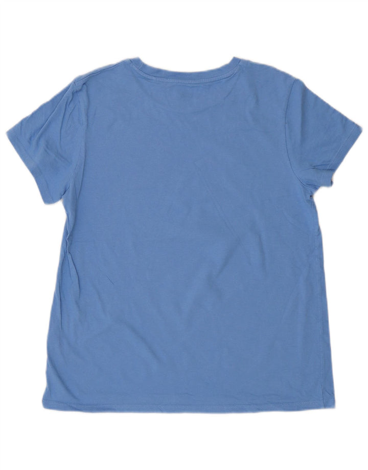 LEVI'S Damen Grafik-T-Shirt-Oberteil UK 14 Large Blau Baumwolle