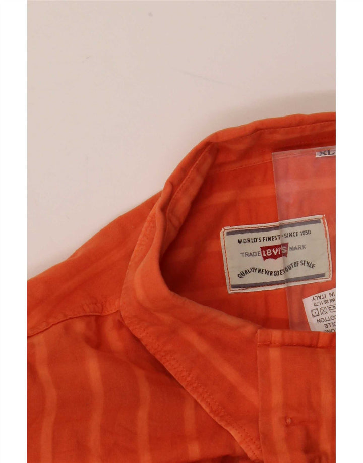 Levi's Herrenhemd XL Orange kariert Baumwolle