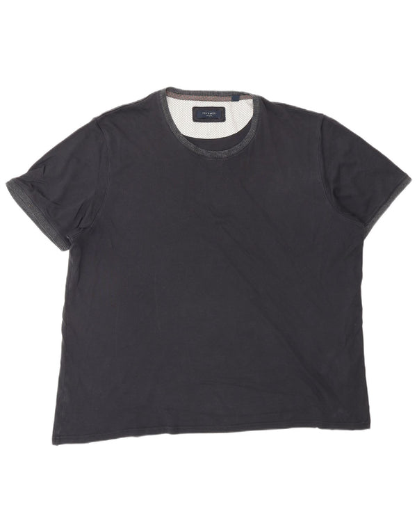 TED BAKER Herren T-Shirt Top 2XL Marineblau Baumwolle