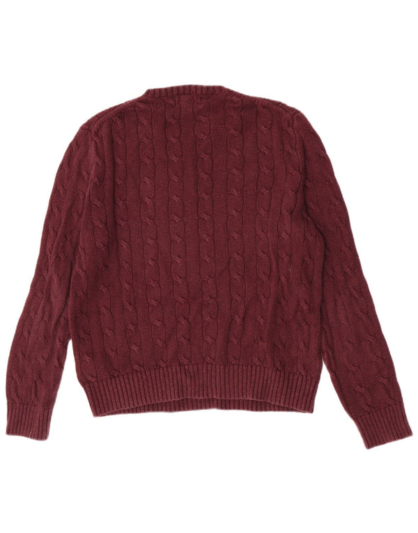Polo Ralph Lauren Herren-Pullover mit Rundhalsausschnitt, Größe S, kastanienbraune Baumwolle