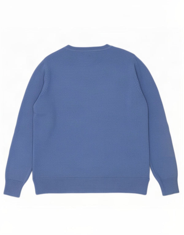 Marks & Spencer Damen-Pullover mit Rundhalsausschnitt, Gr. 10, Small, Blau, Acryl