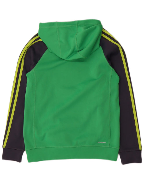 ADIDAS Climawarm Hoodie-Pullover für Jungen, 10–11 Jahre, Mittelgrün, Farbblock