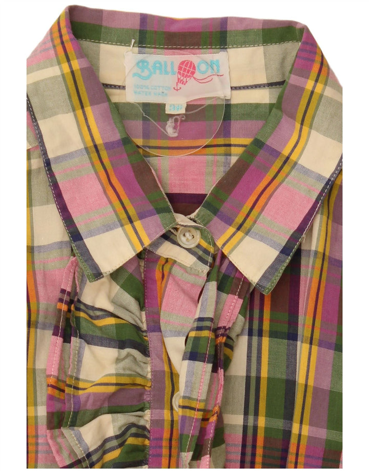 Balloon Damen-Oversize-Hemd mit Rüschen vorne IT 36 XS Mehrfarbig kariert