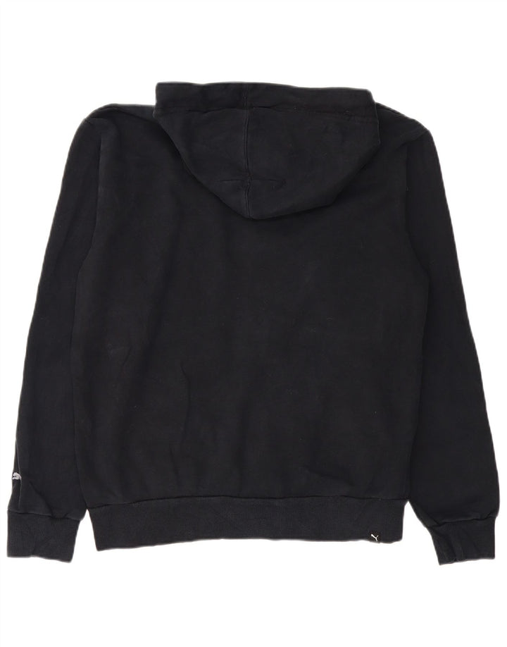 Puma Herren-Kapuzenpullover mit grafischem Reißverschluss, mittelschwarz, Baumwolle