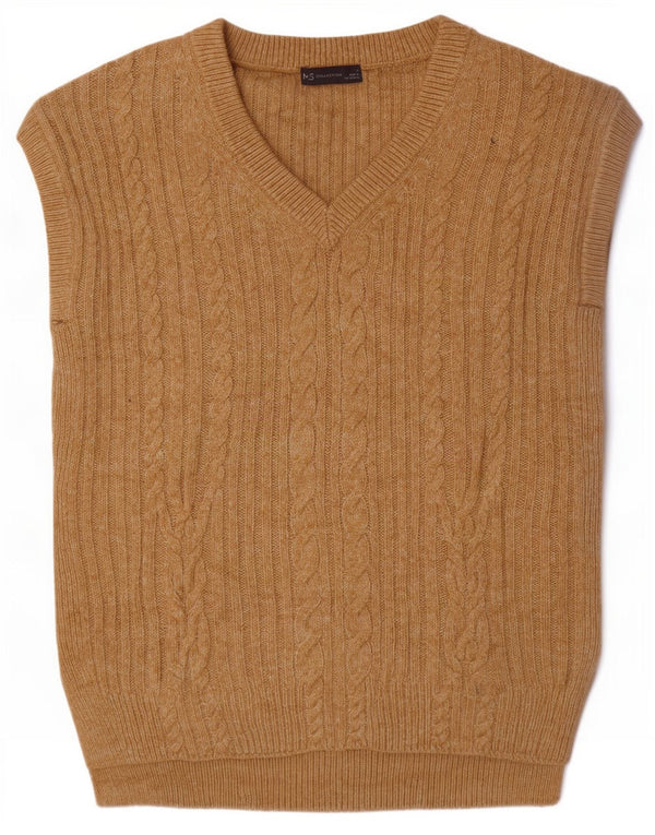 Marks & Spencer Damen-Oversize-Weste-Tanktop UK 10 Small Beige Baumwolle