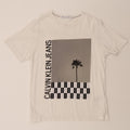 CALVIN KLEIN Mens Graphic T-Shirt Top Medium White Cotton Vintage Calvin Klein and Second-Hand Calvin Klein from Messina Hembry 