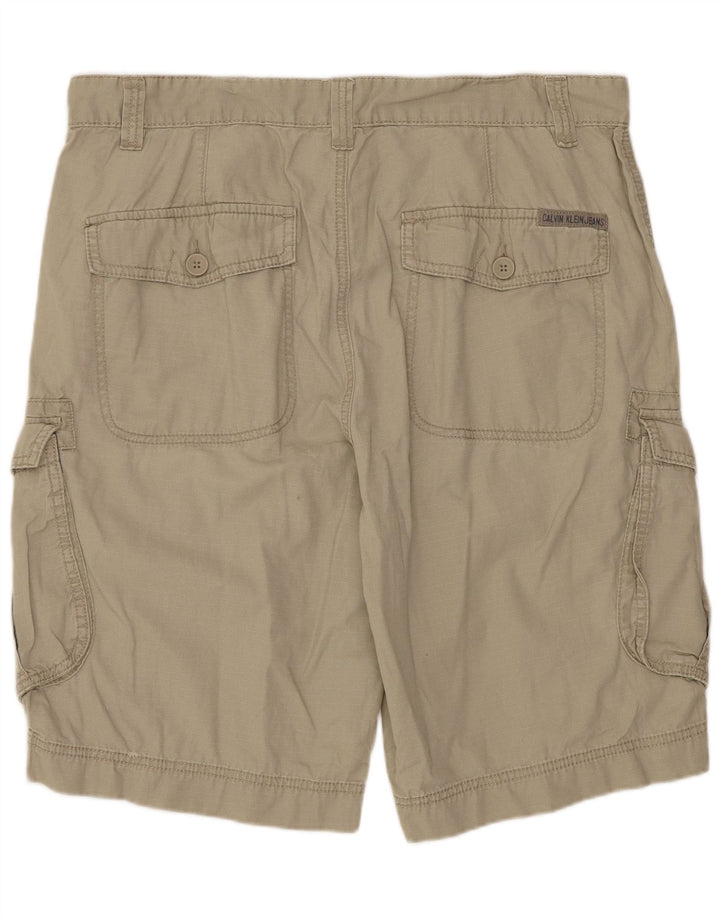 Calvin Klein Herren Cargoshorts W34 Large Beige Baumwolle