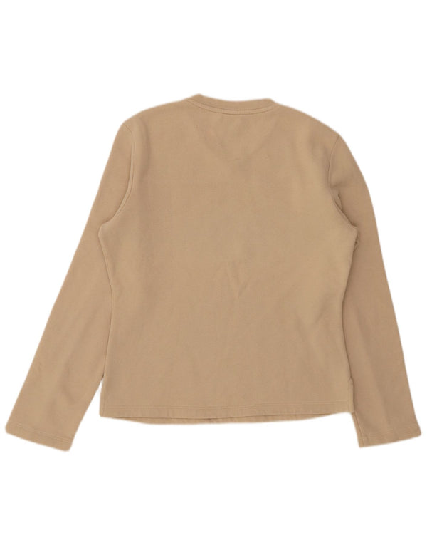 FILA Damen Sweatshirt Pullover UK 14 Mittelbeige Baumwolle