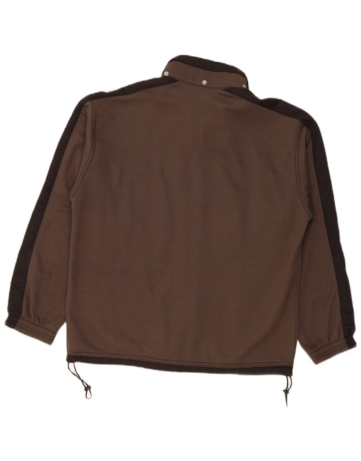 Diadora Herren-Trainingsanzug-Top-Jacke, UK 40, mittleres Khaki, Farbblock-Polyester