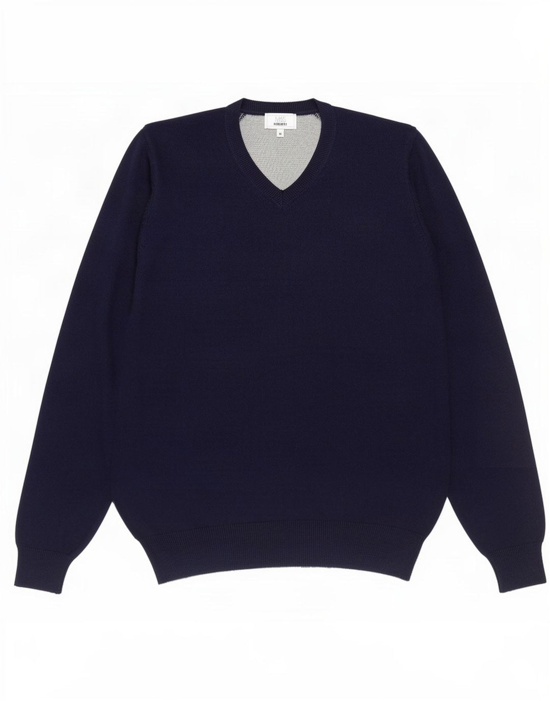 Marks & Spencer Herren-Pullover mit normaler Passform und V-Ausschnitt in mittlerem Marineblau