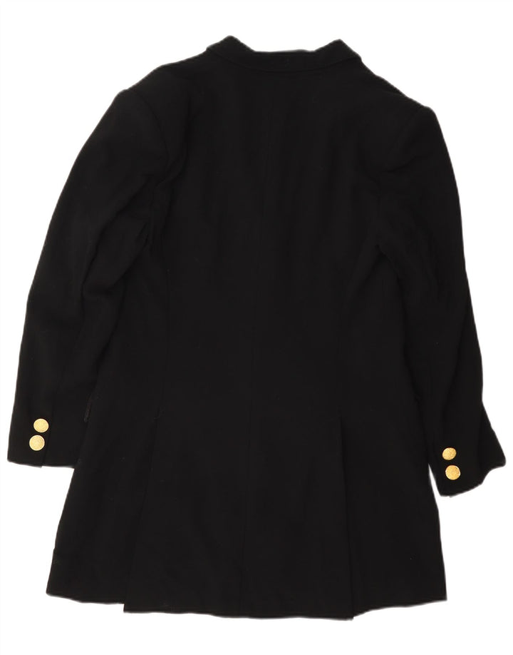 Ratti Damen Longline 3-Knopf-Blazerjacke IT 44 Mittelschwarze Wolle