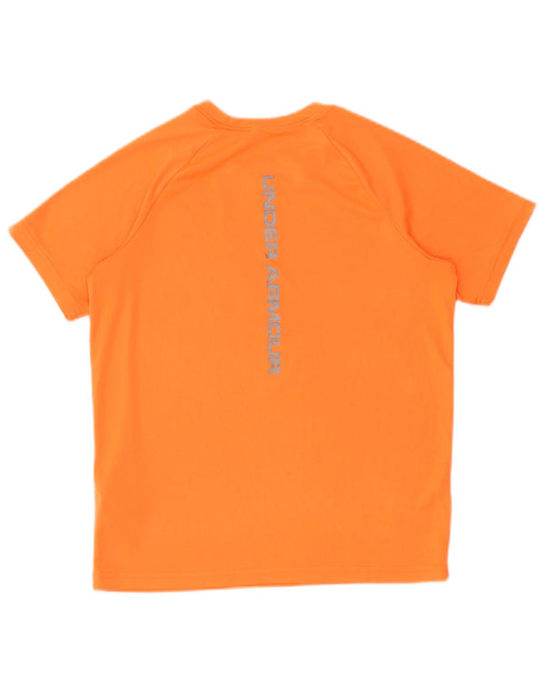 UNDER ARMOUR T-Shirt-Oberteil für Jungen, 11–12 Jahre, groß, orangefarbenes Polyester