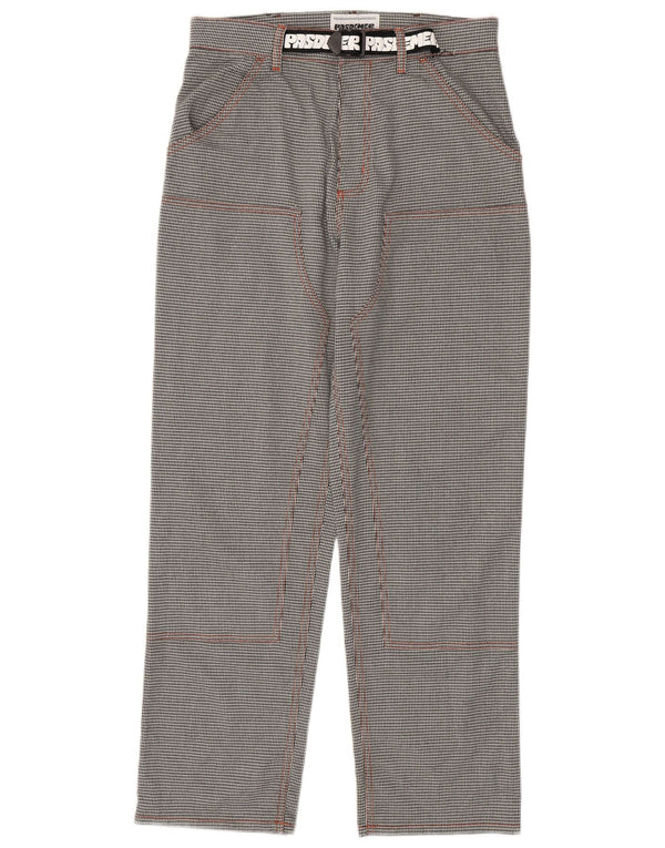 Pas De Mer Mens Graphic Cargo Trousers W30 L30 Black Houndstooth Cartoon