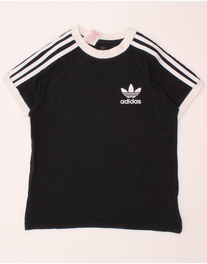 ADIDAS T-Shirt für Jungen, 7–8 Jahre, XS, schwarze Baumwolle
