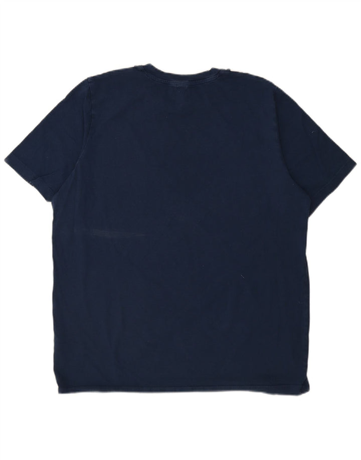 ADIDAS Mens T-Shirt Top Large Navy Blue Cotton