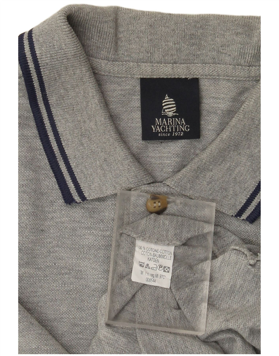 Marina Yachting Herren-Poloshirt mit Grafik, mittelgraue Baumwolle