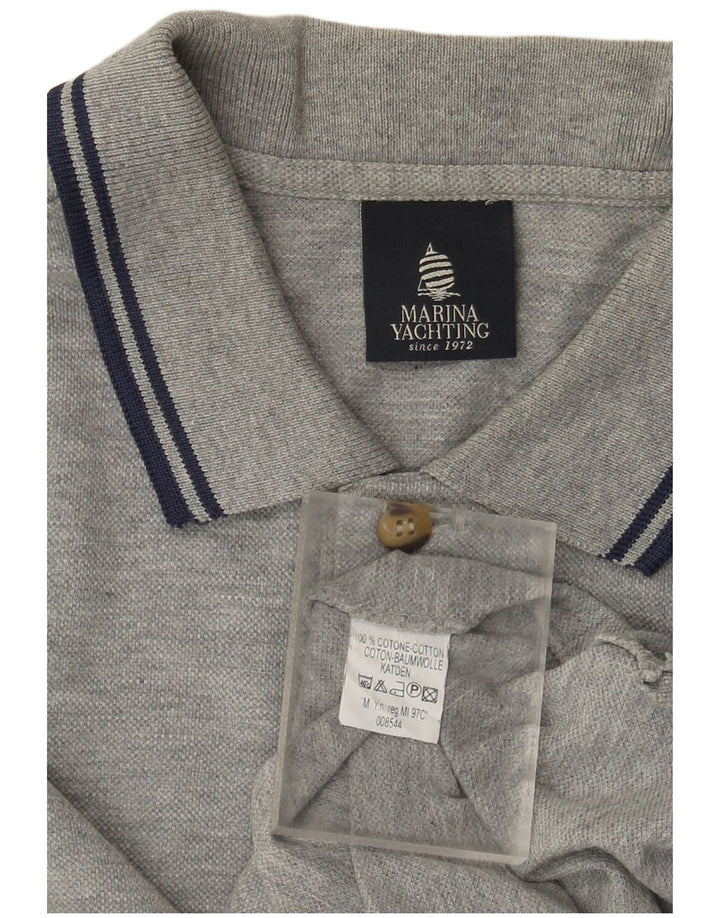 Marina Yachting Herren-Poloshirt mit Grafik, mittelgraue Baumwolle