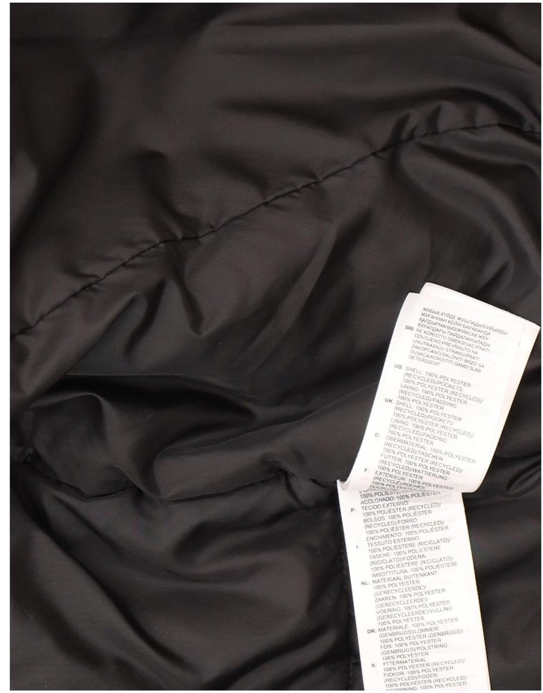 Adidas Damen Übergroße gepolsterte Jacke UK 10 Small Schwarz Polyester