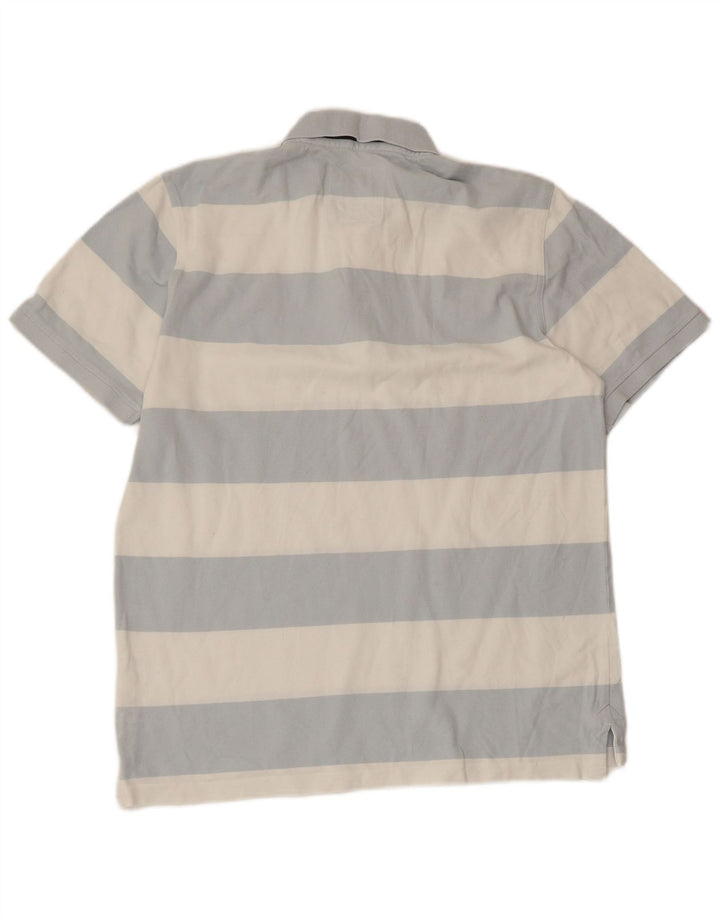 CREW CLOTHING Herren-Poloshirt, groß, blau gestreift, Baumwolle